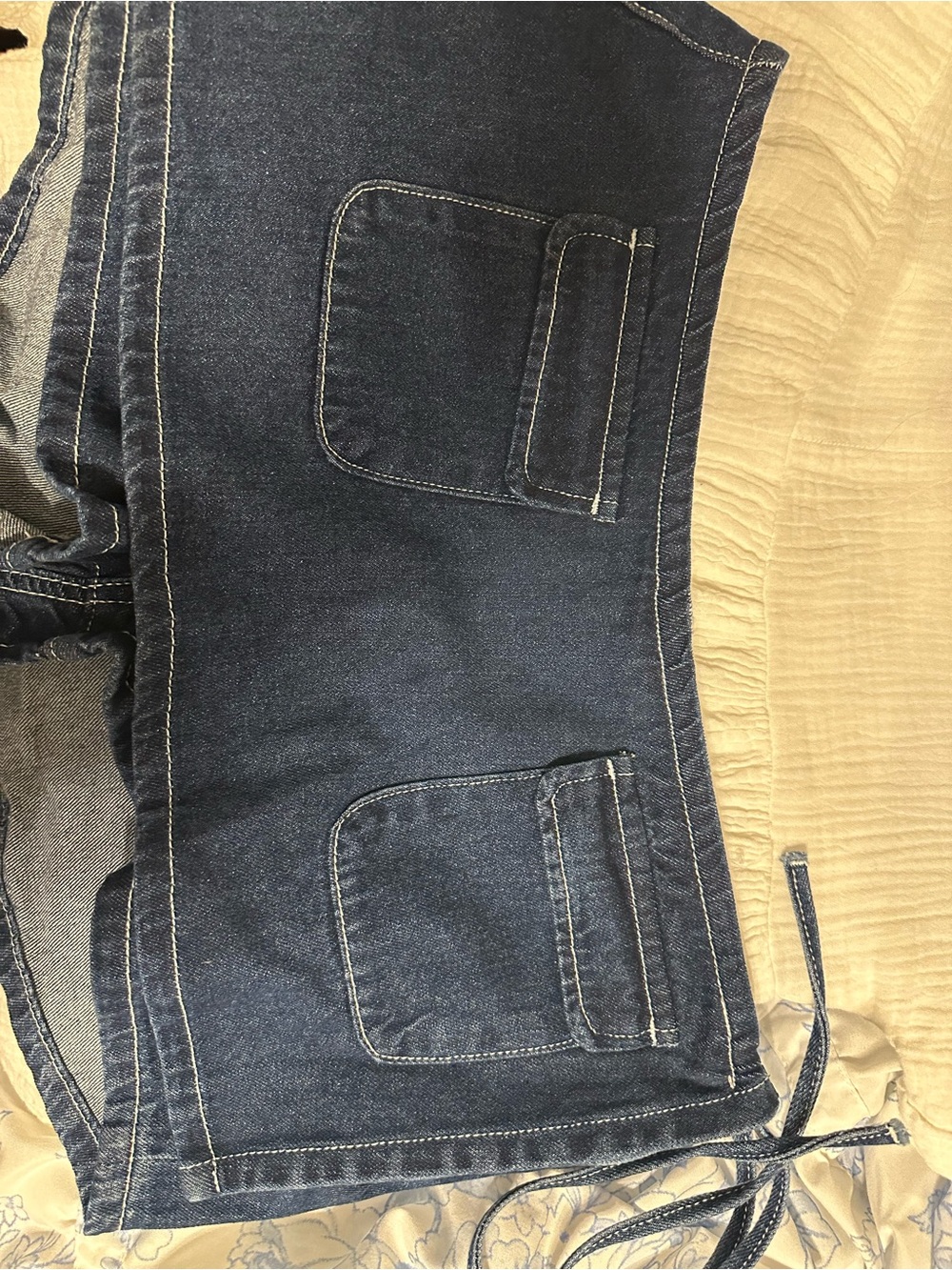 Wet Seal Men's Dark Blue Denim Relaxed Shorts